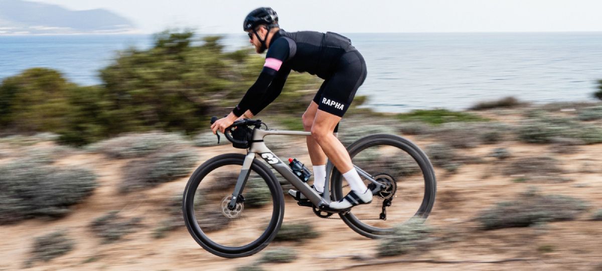 Rider on 3T gravel bike