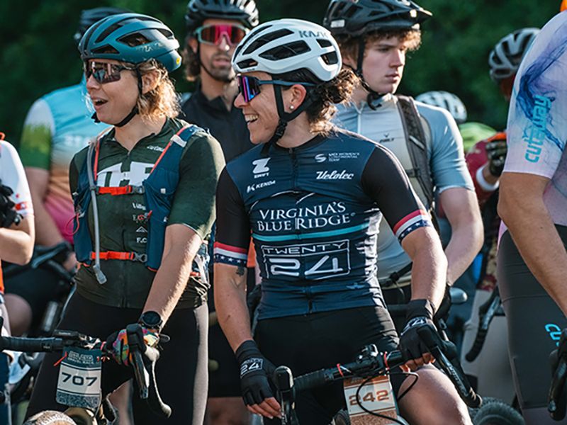 Riders at the start of a gravel race