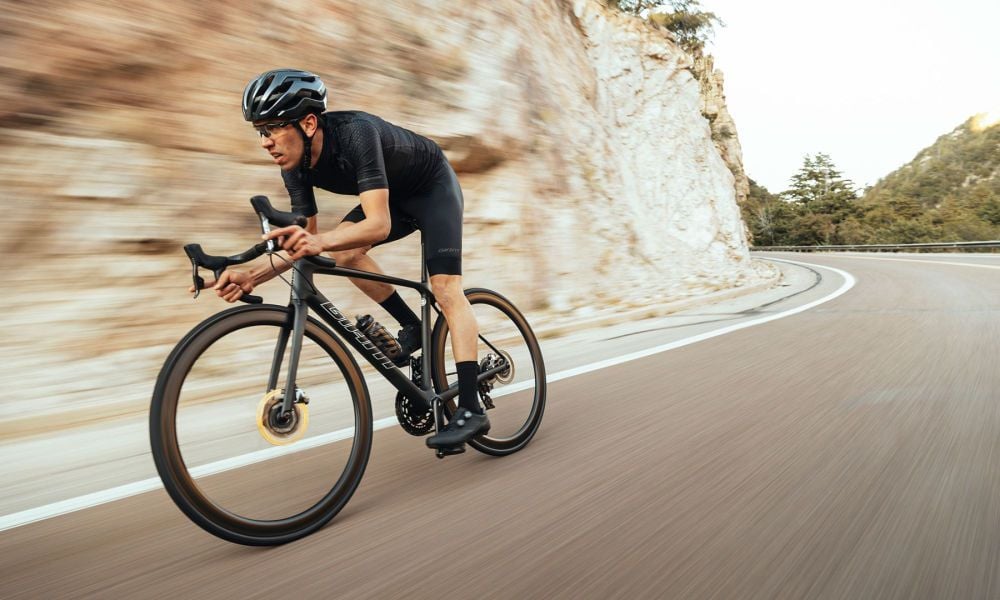 Rider on Giant bicycle